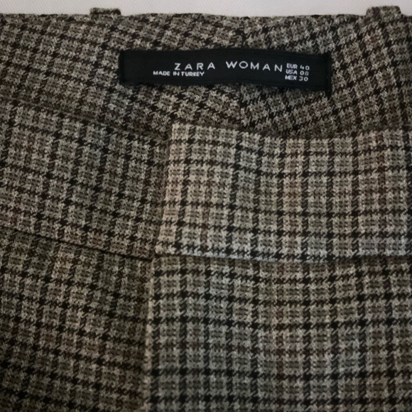 Zara Gray Checkered Ankle Pants - Picture 4 of 10